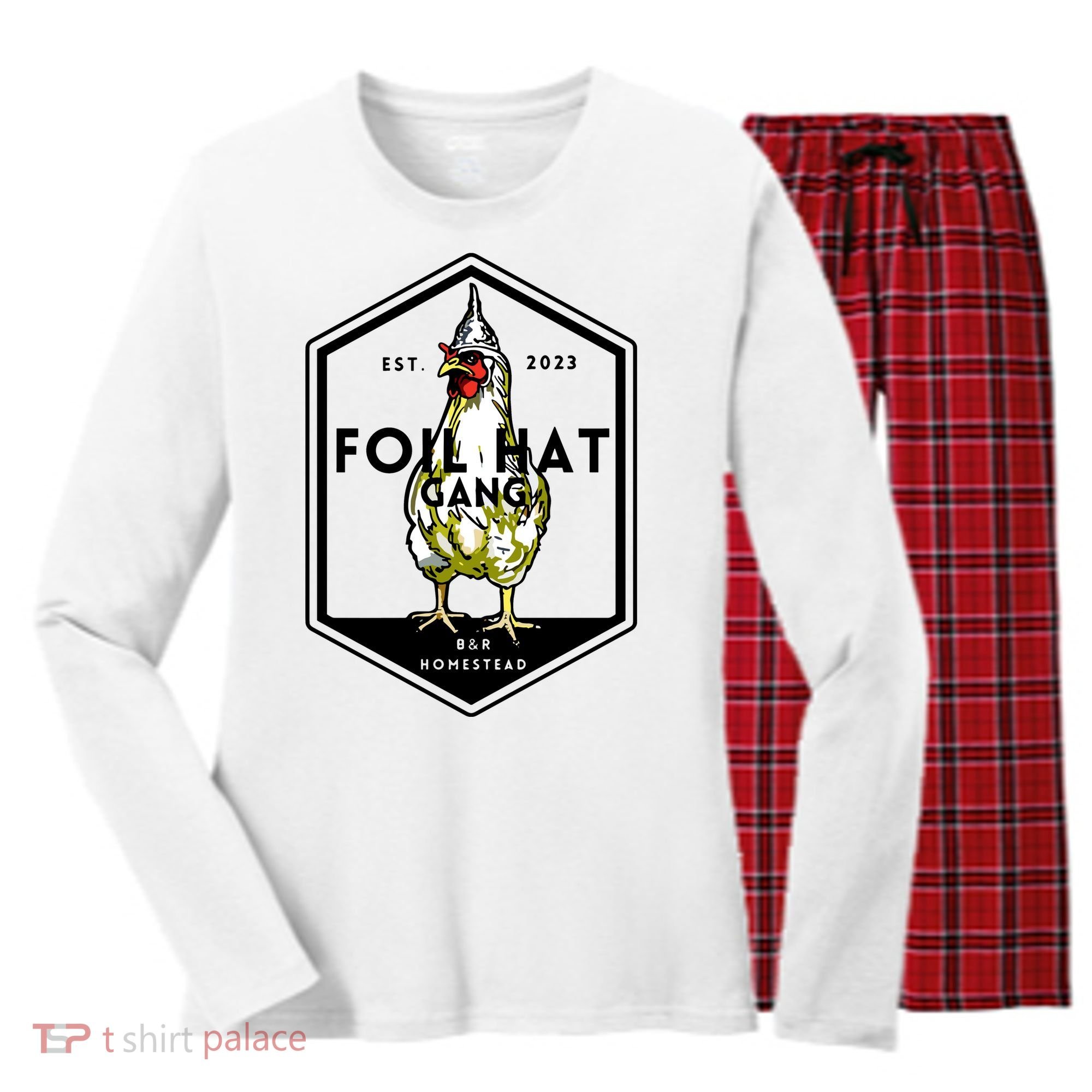 Jessica Rojas Foil Hat Gang Women's Long Sleeve Flannel Pajama Set 