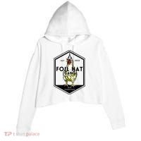 Jessica Rojas Foil Hat Gang Crop Fleece Hoodie thumb 0