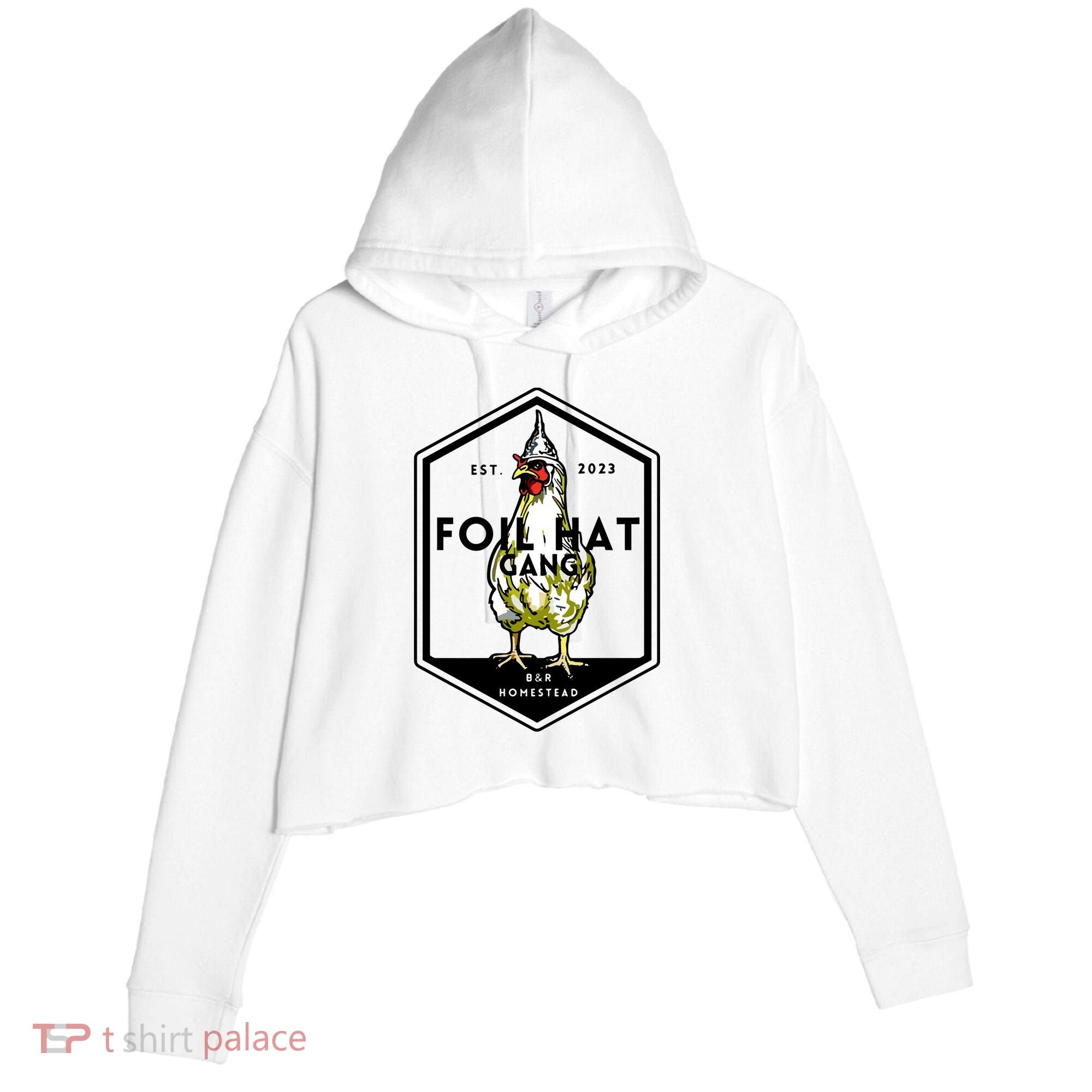 Jessica Rojas Foil Hat Gang Crop Fleece Hoodie