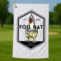 Jessica Rojas Foil Hat Gang Golf Towel thumb 1