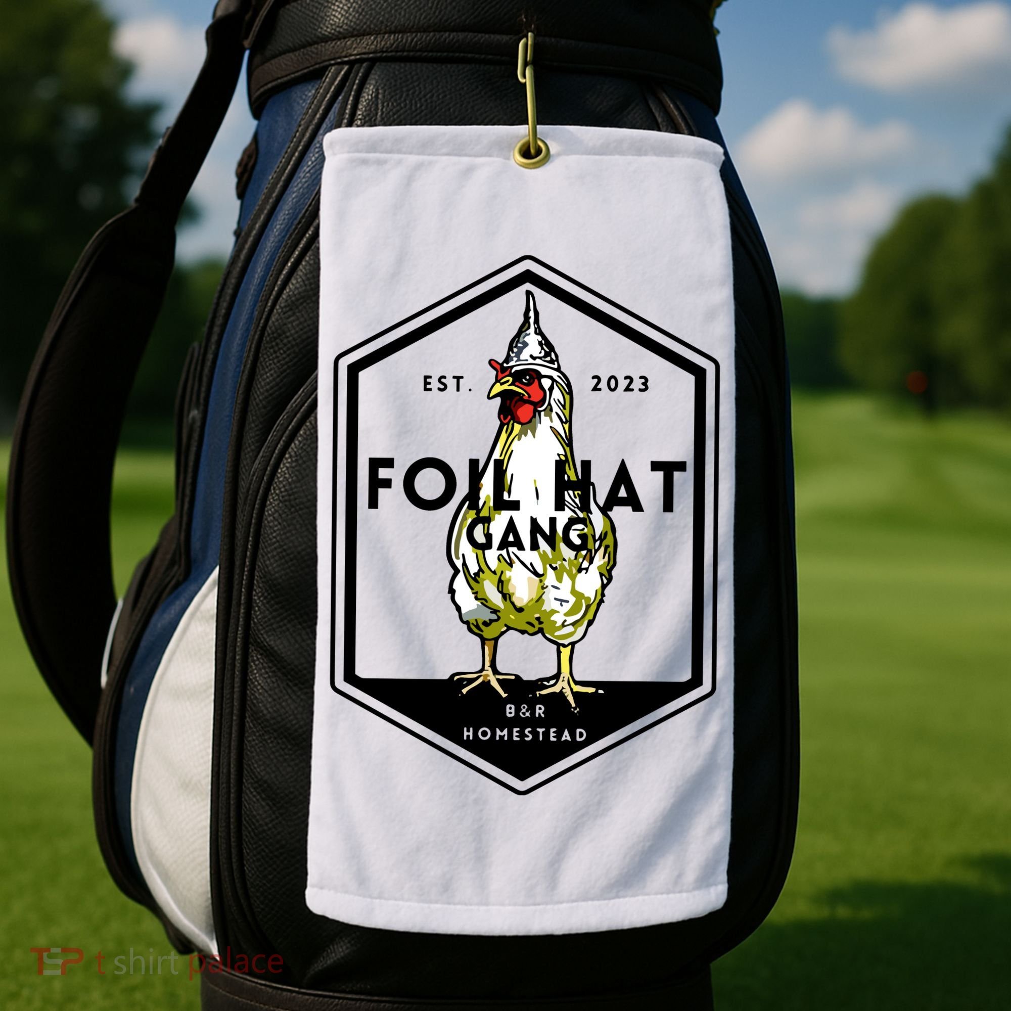 Jessica Rojas Foil Hat Gang Golf Towel