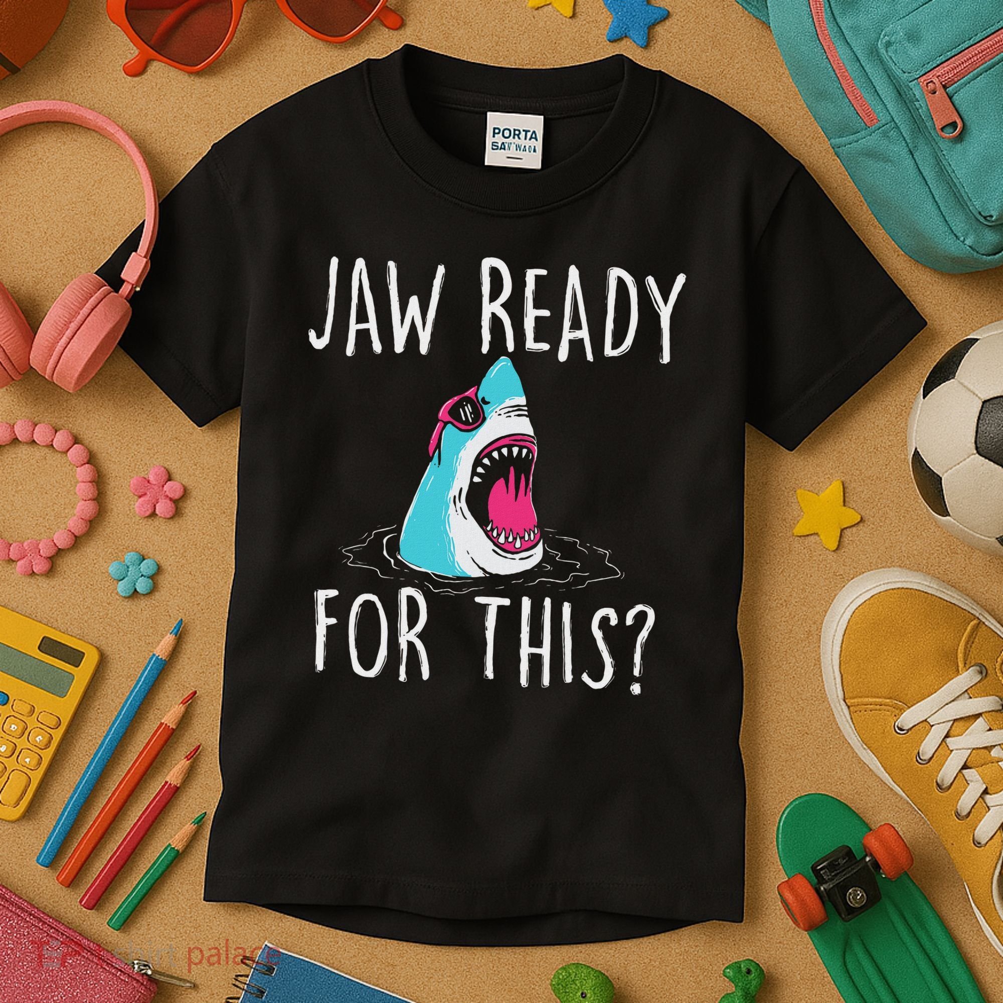 Jaw Ready For This Funny Shark Lover Ocean Wildlife Kids T-Shirt
