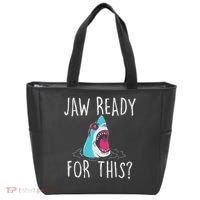 Jaw Ready For This Funny Shark Lover Ocean Wildlife Tote Bag thumb 0