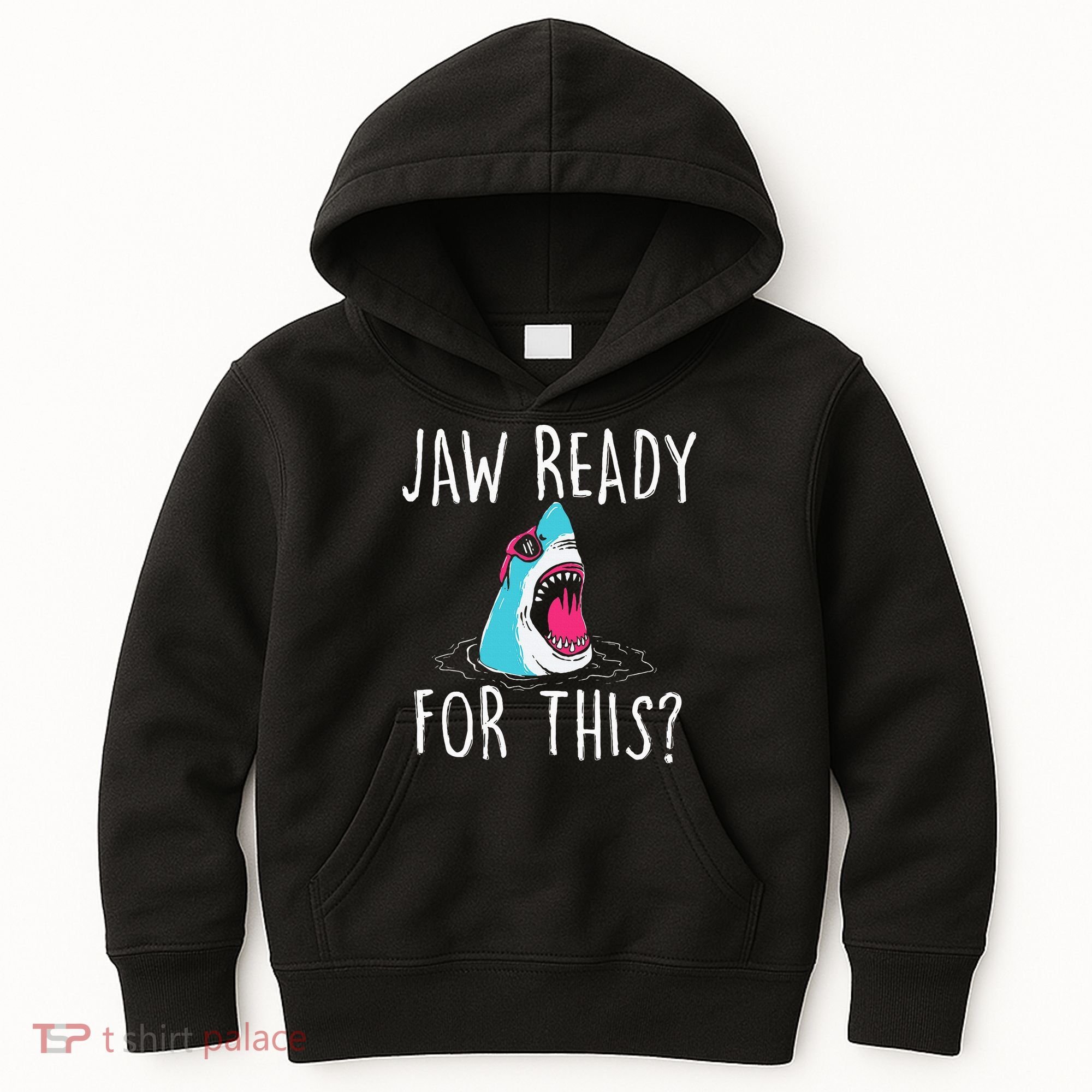 Jaw Ready For This Funny Shark Lover Ocean Wildlife Kids Hoodie