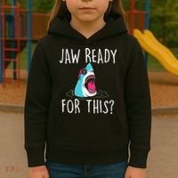 Jaw Ready For This Funny Shark Lover Ocean Wildlife Kids Hoodie thumb 3