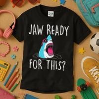 Jaw Ready For This Funny Shark Lover Ocean Wildlife Kids T-Shirt thumb 3