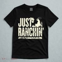 Just Ranchin Farmer Cowboy Horse Cow Rodeo Lovers T-Shirt thumb 5