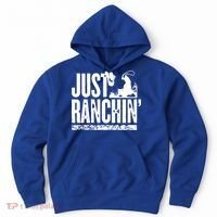 Just Ranchin' Farmer Cow Horse Cow Rodeo Lovers Meaningful Gift Hoodie thumb 0