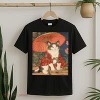 Japanese Retro Geisha Cat Neko Vintage Art Ukiyoe T-Shirt thumb 2