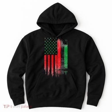 Juneteenth Red Green Black History American African flag Hoodie