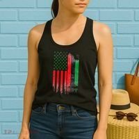 Juneteenth Red Green Black History American African flag Women's Tank Top thumb 2