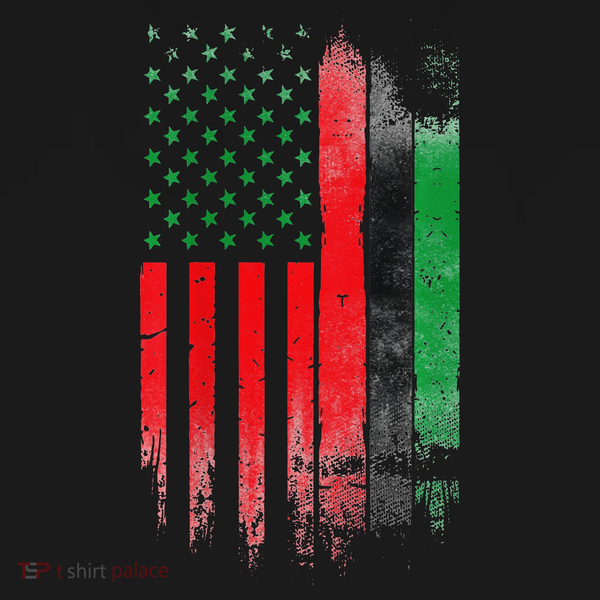 Juneteenth Red Green Black History American African flag Women's Tank Top