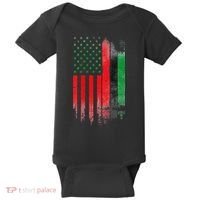 Juneteenth Red Green Black History American African flag Baby Bodysuit thumb 0