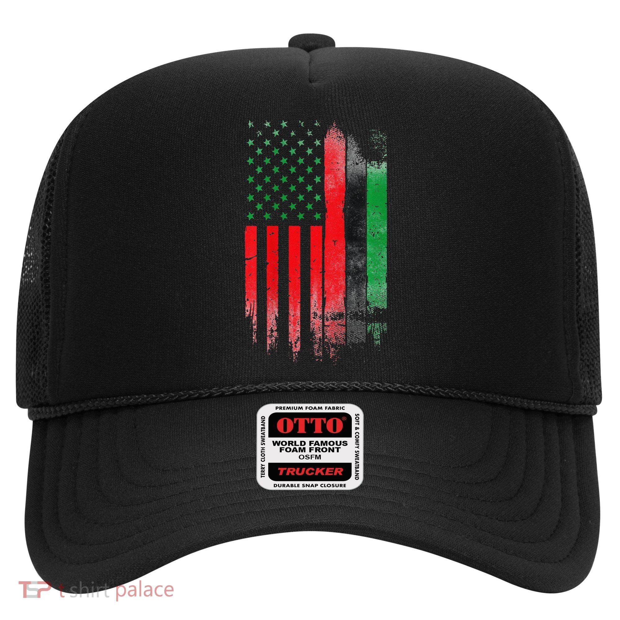 Juneteenth Red Green Black History American African flag Hat