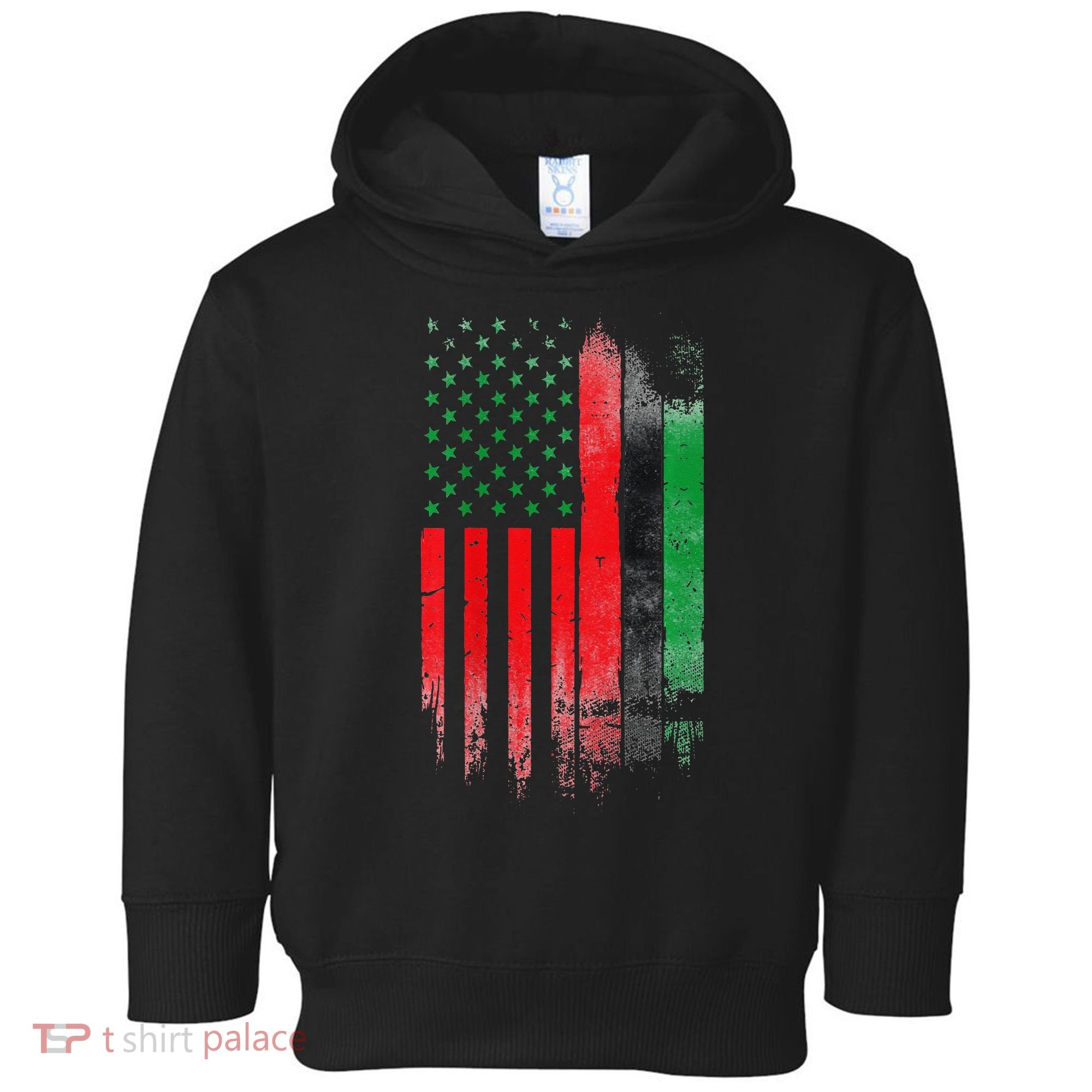 Juneteenth Red Green Black History American African flag Toddler Hoodie