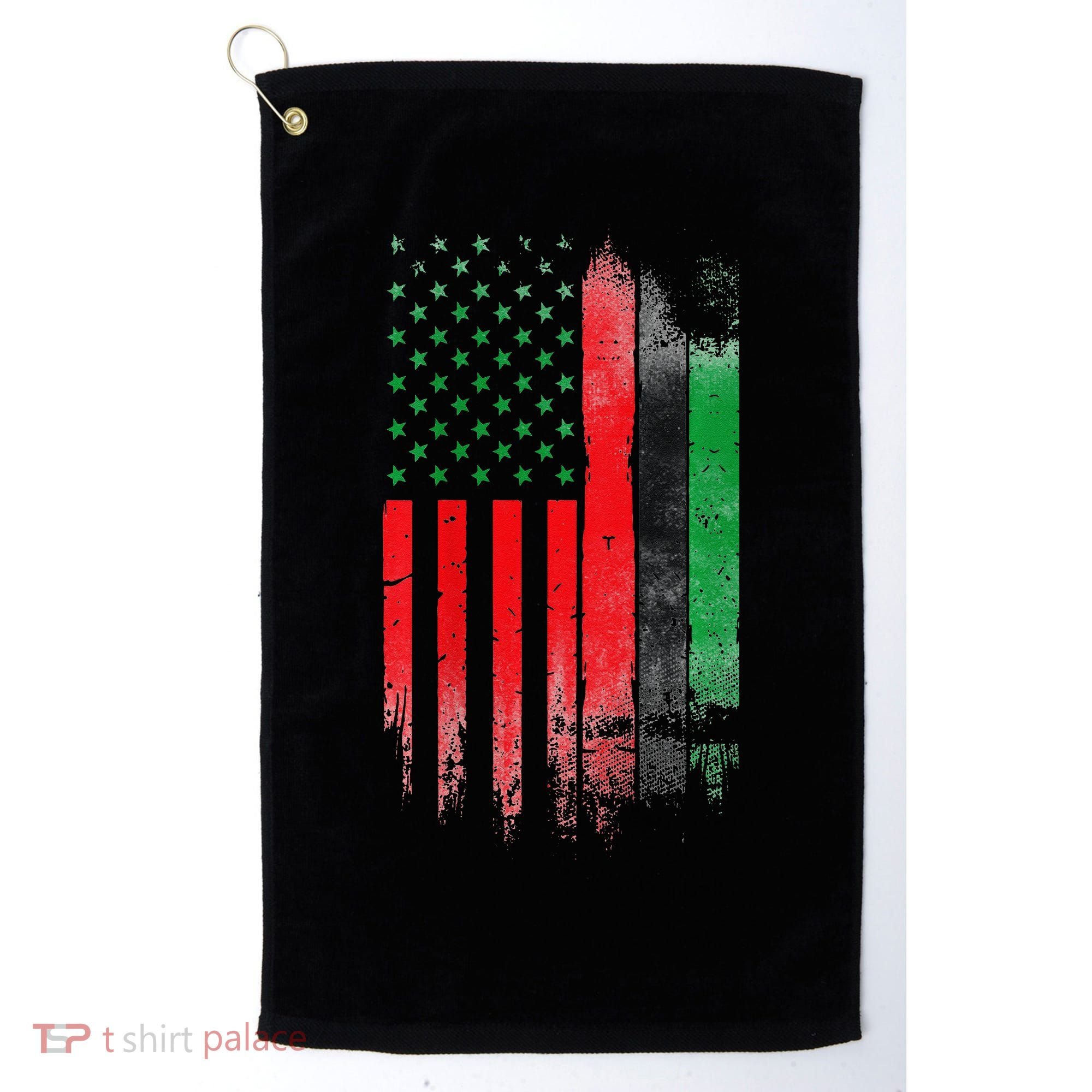Juneteenth Red Green Black History American African flag Golf Towel