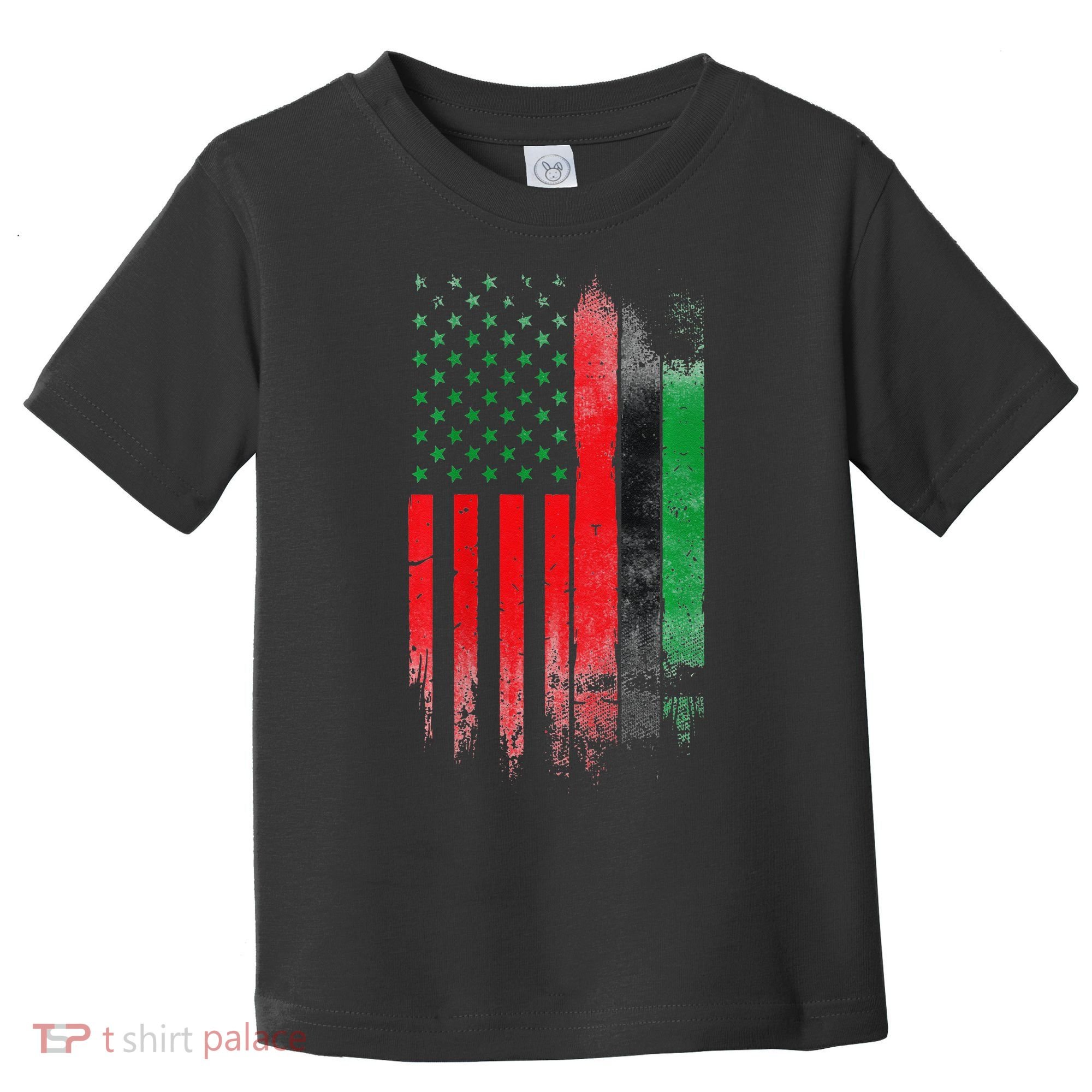 Juneteenth Red Green Black History American African flag Toddler T-Shirt