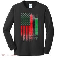 Juneteenth Red Green Black History American African flag Kids Long Sleeve Shirt thumb 0