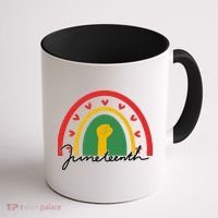 Juneteenth Rainbow Heart Fist Coffee Mug thumb 1