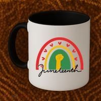 Juneteenth Rainbow Heart Fist Coffee Mug thumb 2