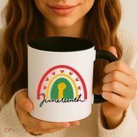 Juneteenth Rainbow Heart Fist Coffee Mug thumb 3