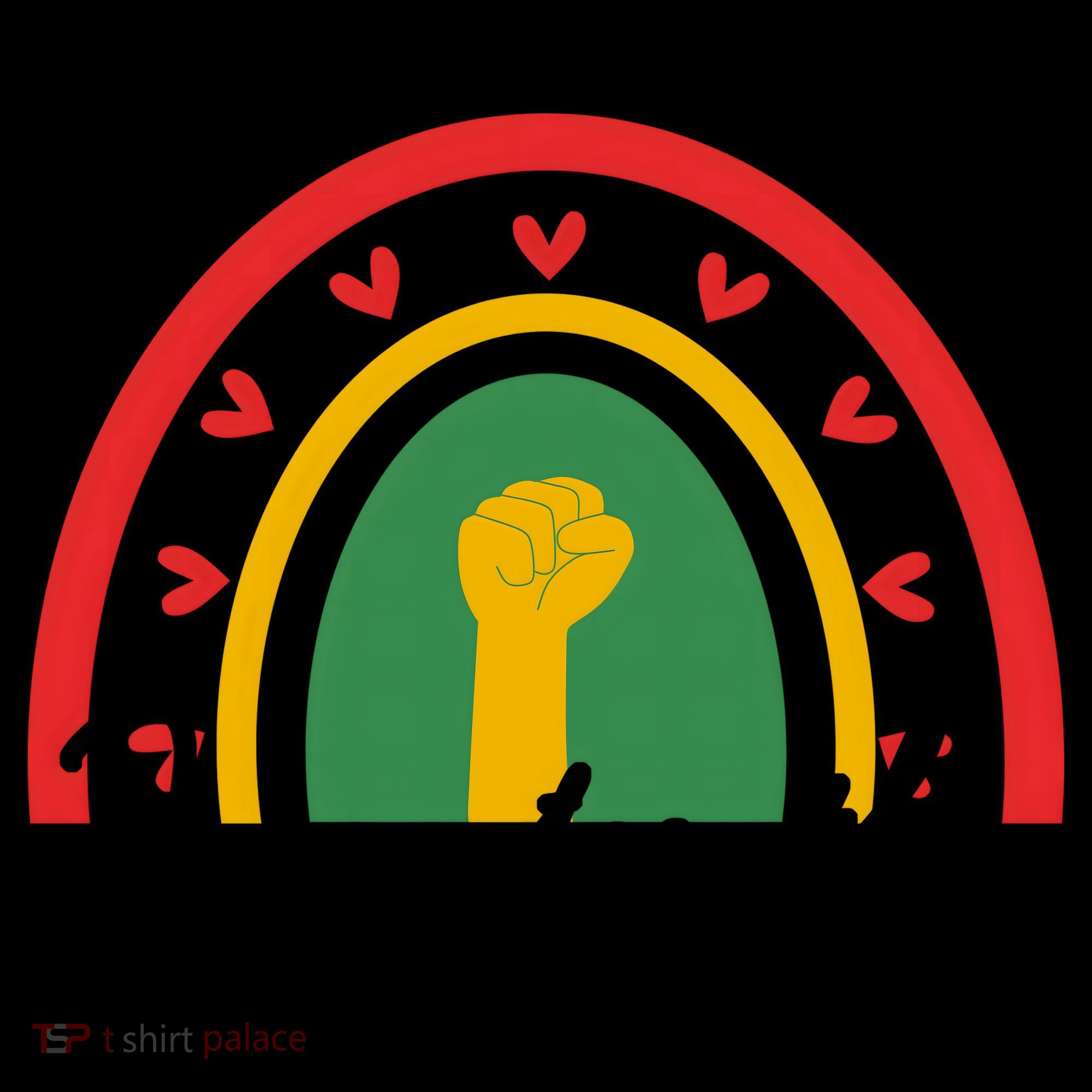 Juneteenth Rainbow Heart Fist Coffee Mug