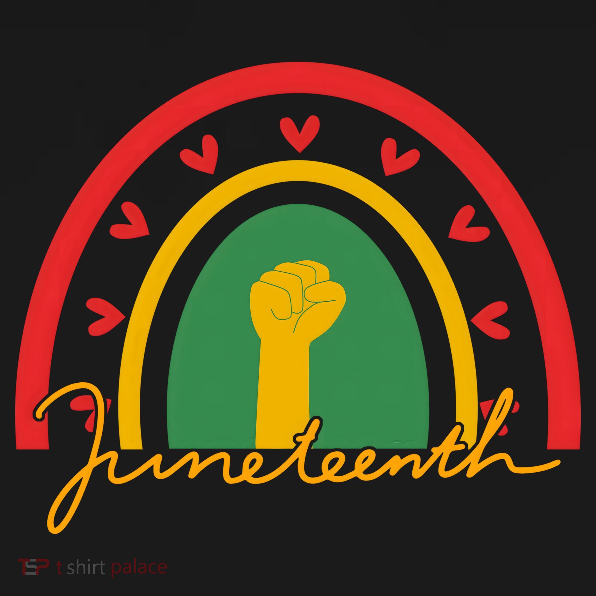 Juneteenth Rainbow Heart Fist Coaster