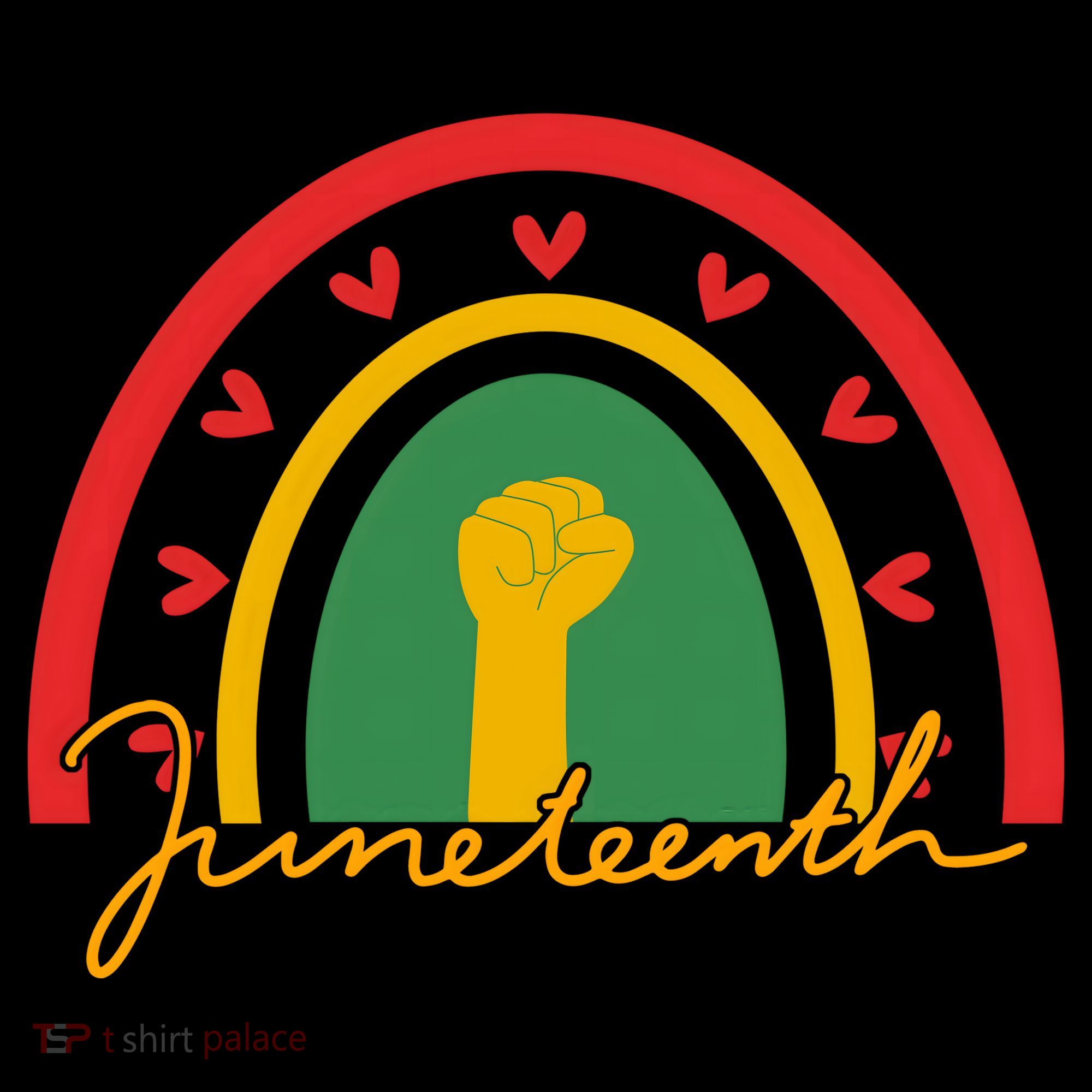 Juneteenth Rainbow Heart Fist Mousepad
