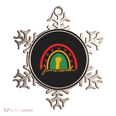 Juneteenth Rainbow Heart Fist Ornament
