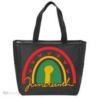 Juneteenth Rainbow Heart Fist Tote Bag thumb 0