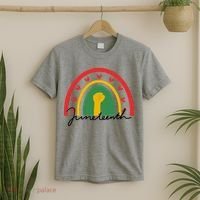 Juneteenth Rainbow Heart Fist T-Shirt thumb 2