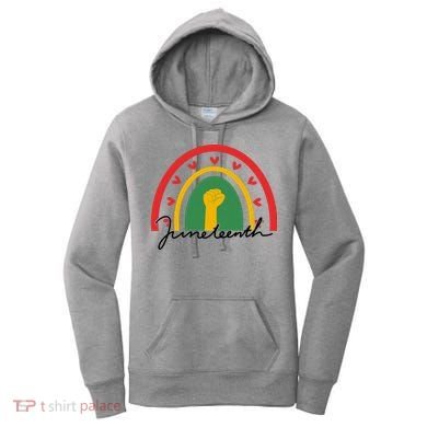 Juneteenth Rainbow Heart Fist Women's Hoodie