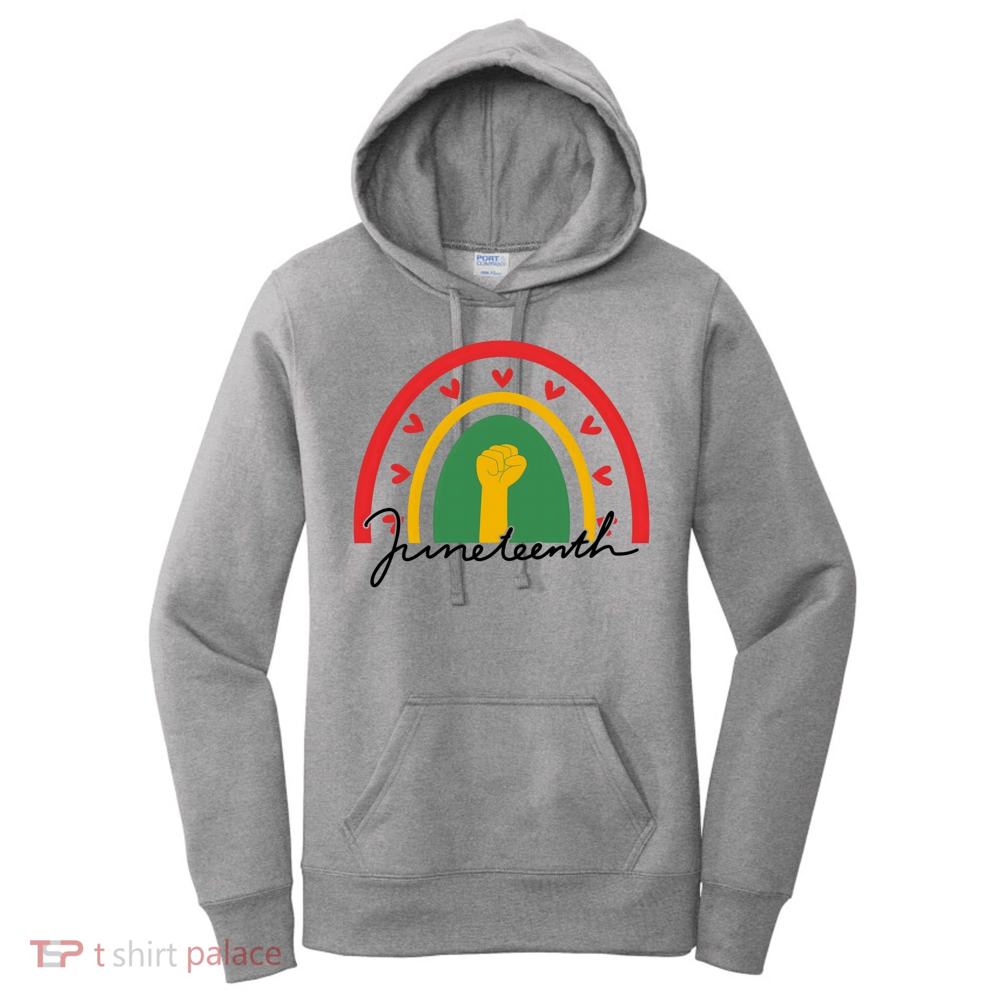 Juneteenth Rainbow Heart Fist Women's Hoodie