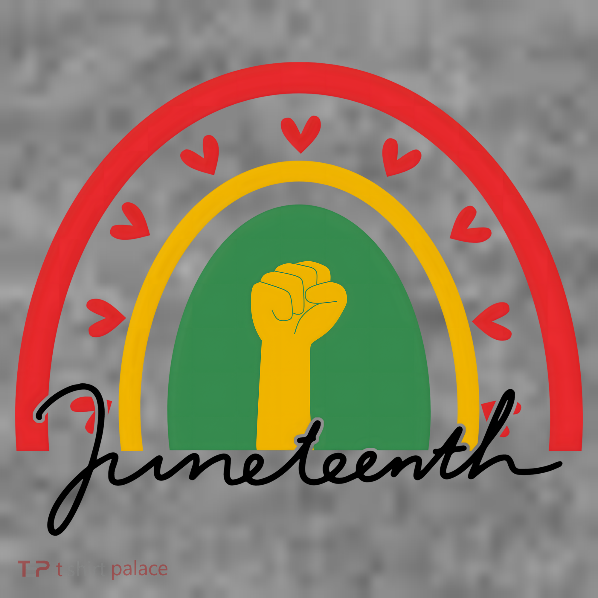 Juneteenth Rainbow Heart Fist Women's Hoodie