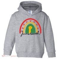 Juneteenth Rainbow Heart Fist Toddler Hoodie thumb 0