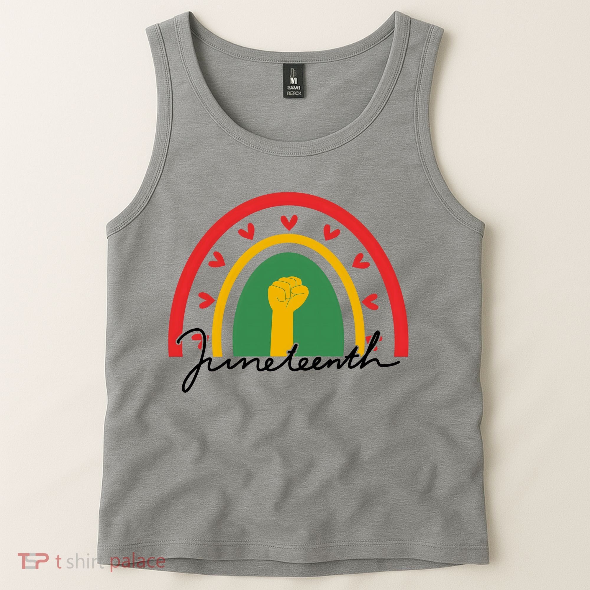 Juneteenth Rainbow Heart Fist Tank Top