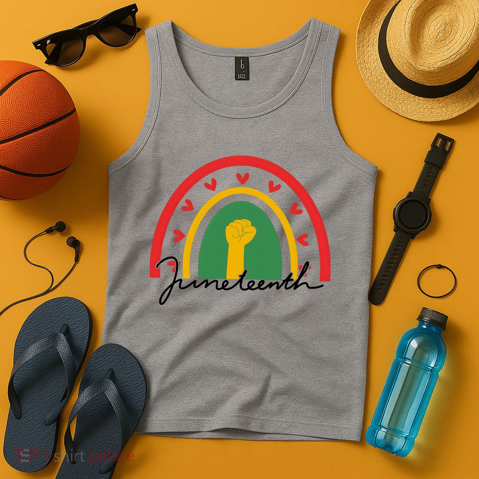 Juneteenth Rainbow Heart Fist Tank Top