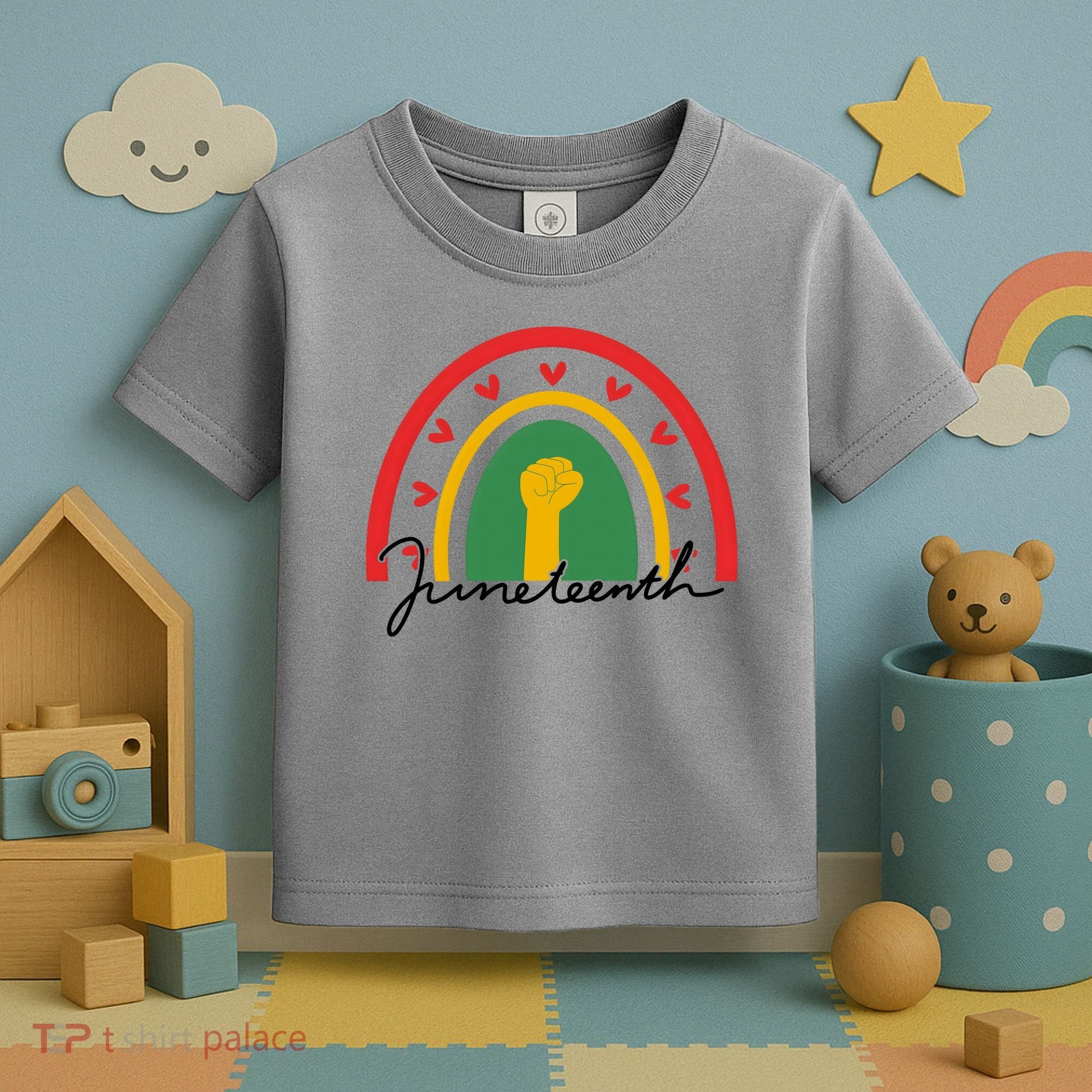 Juneteenth Rainbow Heart Fist Toddler T-Shirt