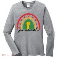 Juneteenth Rainbow Heart Fist Women's Long Sleeve Shirt thumb 0