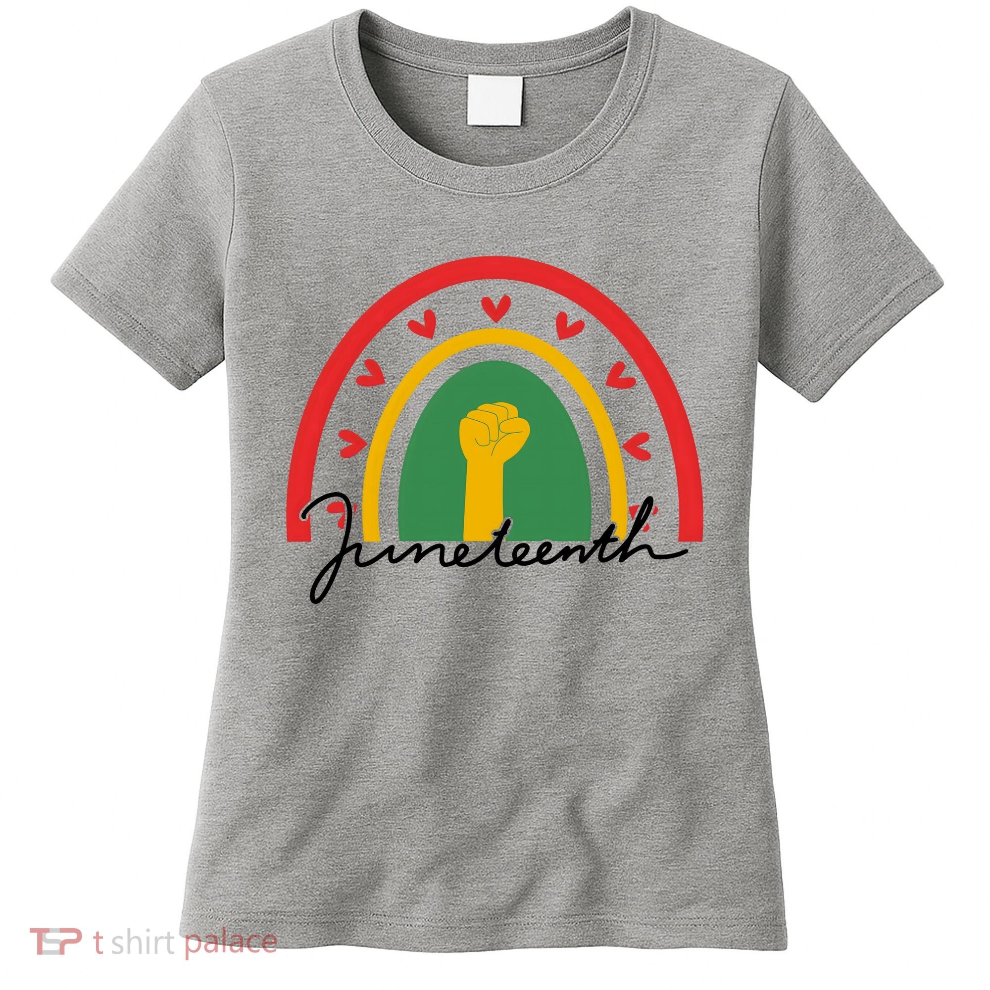 Juneteenth Rainbow Heart Fist Women's T-Shirt