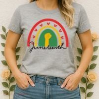 Juneteenth Rainbow Heart Fist Women's T-Shirt thumb 2