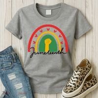 Juneteenth Rainbow Heart Fist Women's T-Shirt thumb 3