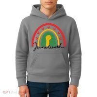 Juneteenth Rainbow Heart Fist Kids Hoodie thumb 4