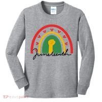 Juneteenth Rainbow Heart Fist Kids Long Sleeve Shirt thumb 0