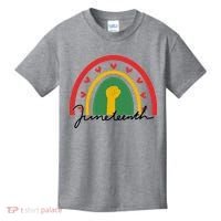 Juneteenth Rainbow Heart Fist Kids T-Shirt thumb 0