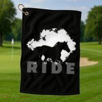Just Ride Horseback Riding Apparel Horse Golf Towel thumb 1