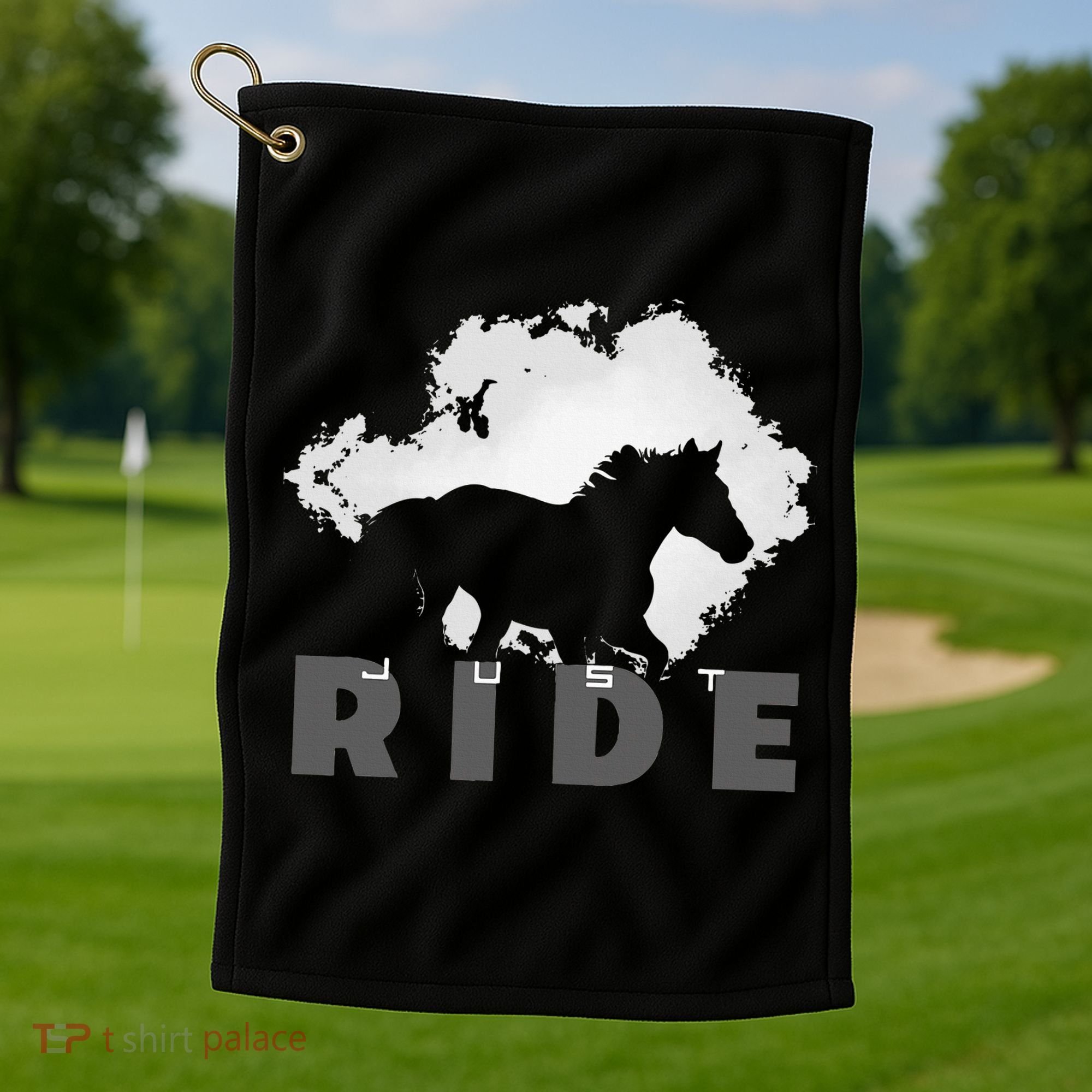 Just Ride Horseback Riding Apparel Horse Golf Towel
