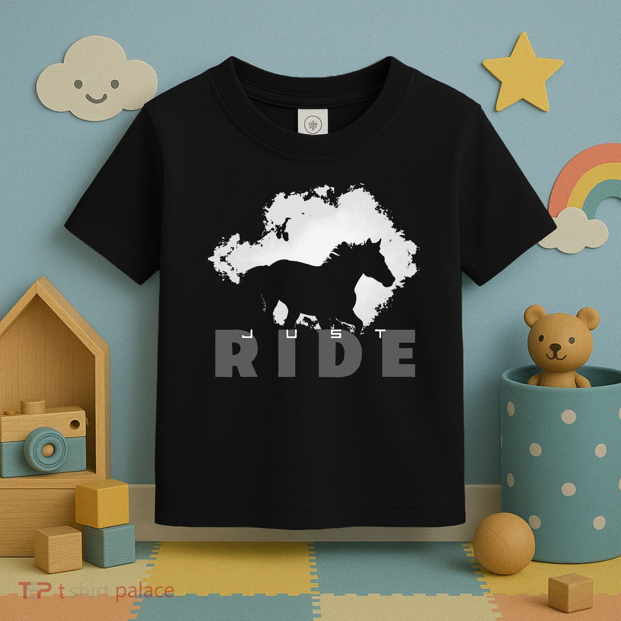 Just Ride Horseback Riding Apparel Horse Toddler T-Shirt
