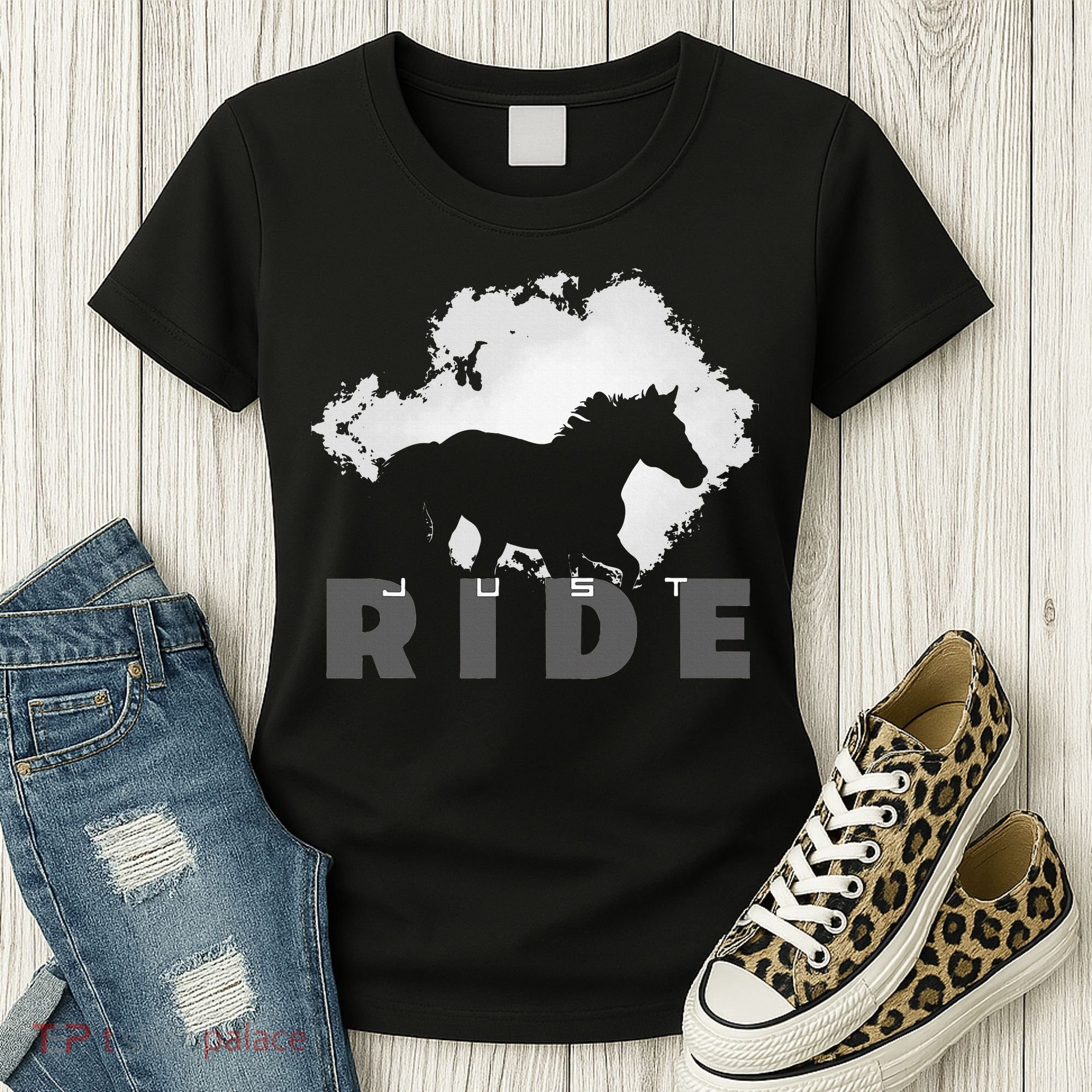 Just Ride Horseback Riding Apparel Horse Women's T-Shirt