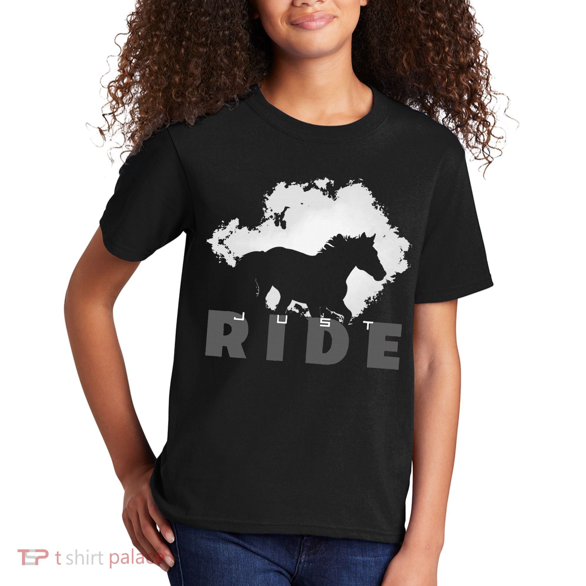 Just Ride Horseback Riding Apparel Horse Kids T-Shirt